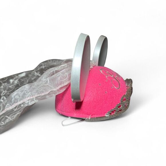 Disney Parks Princess Bridal Minnie Mouse Ears Hat with Veil – Pink Tiara Heart - Picture 5 of 7